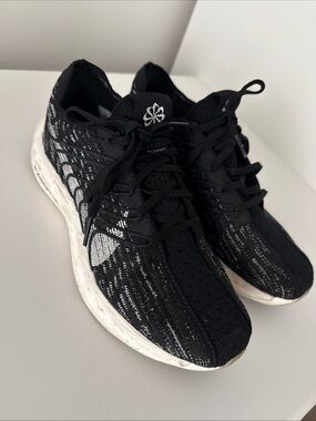 Black Knit Nike Athletic Sneakers with White Accents